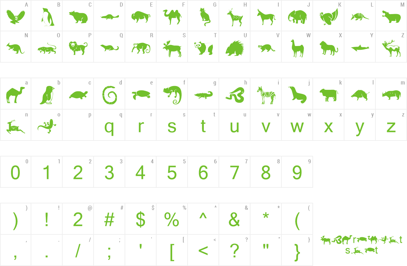 Font KR Menagerie preview